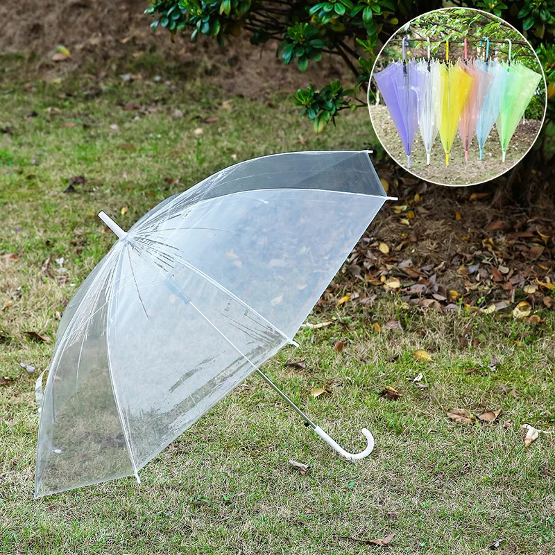 Golf Umbrella Large - 1pc 8-Ribs Sturdy Clear See-Through PVC