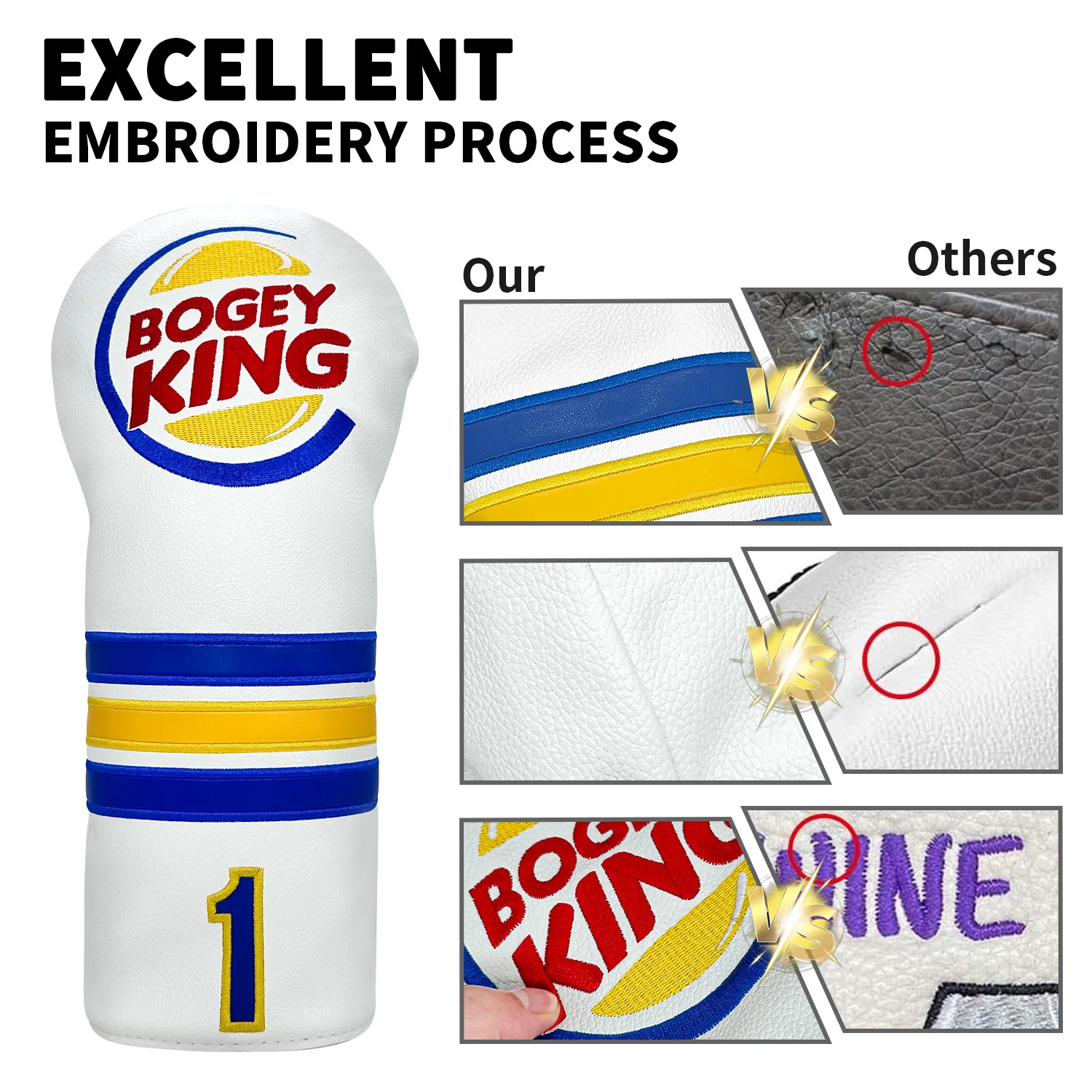 White Golf Club Head Cover Fas - Golf Driver ulasan dan harga